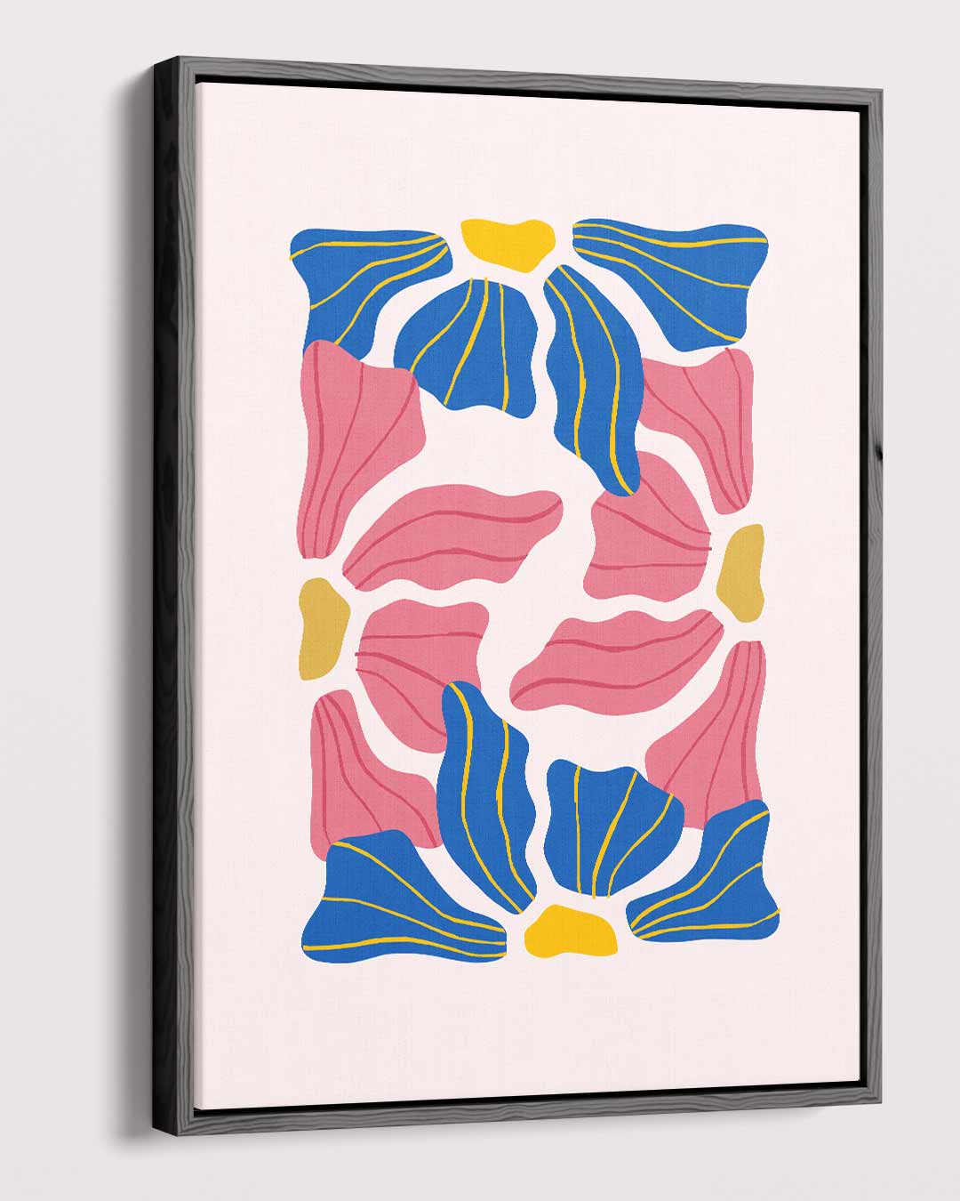 Vrolijk Bloemenmozaïek Kunstwerk-canvas-dibond-plexiglas-wanddecoratie-WallArtistic