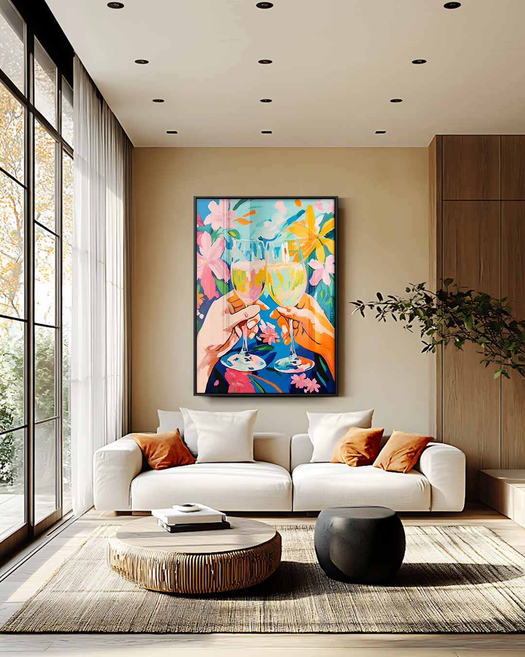 Vrolijk Bloemenfeest Kunstwerk-canvas-dibond-plexiglas-wanddecoratie-WallArtistic