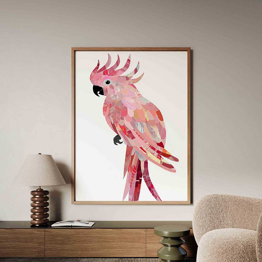Papegaai in roze tinten Poster