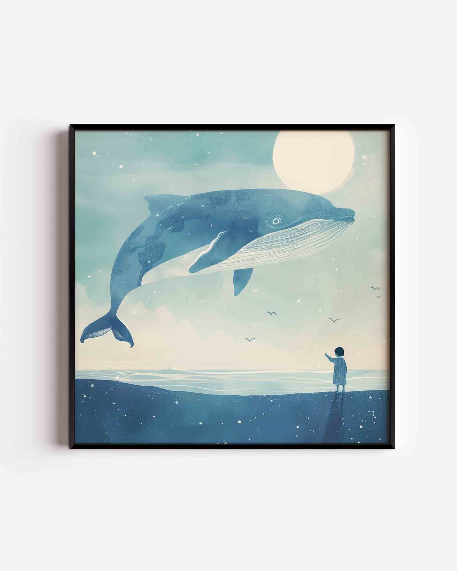 Walvis en kind Poster