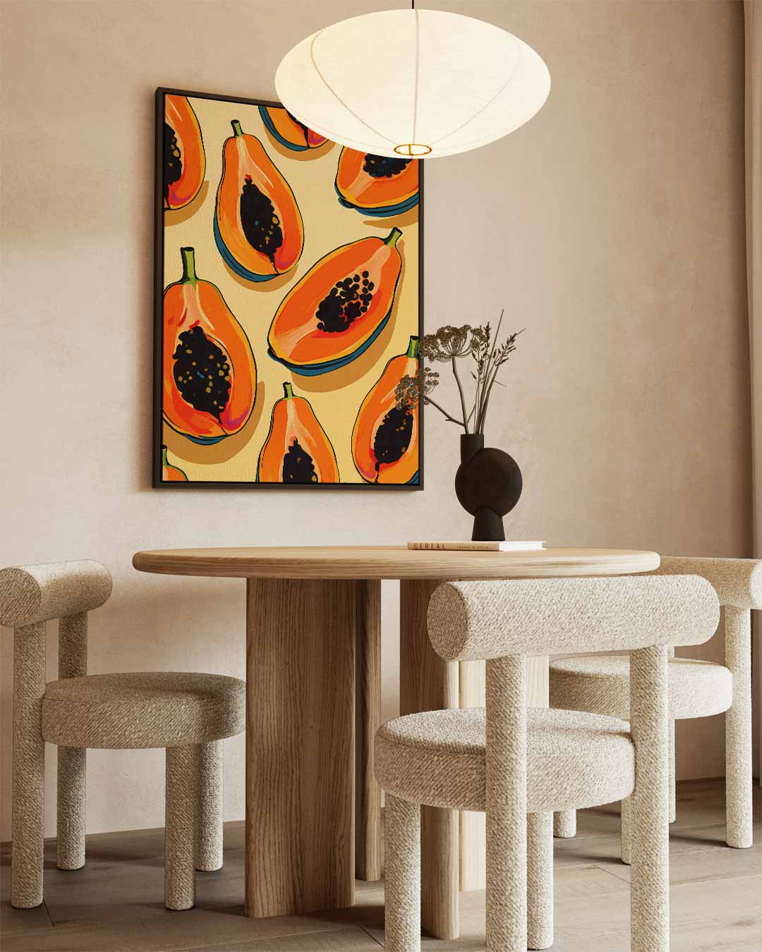 Tropische Papaya Print Kunstwerk-canvas-dibond-plexiglas-wanddecoratie-WallArtistic