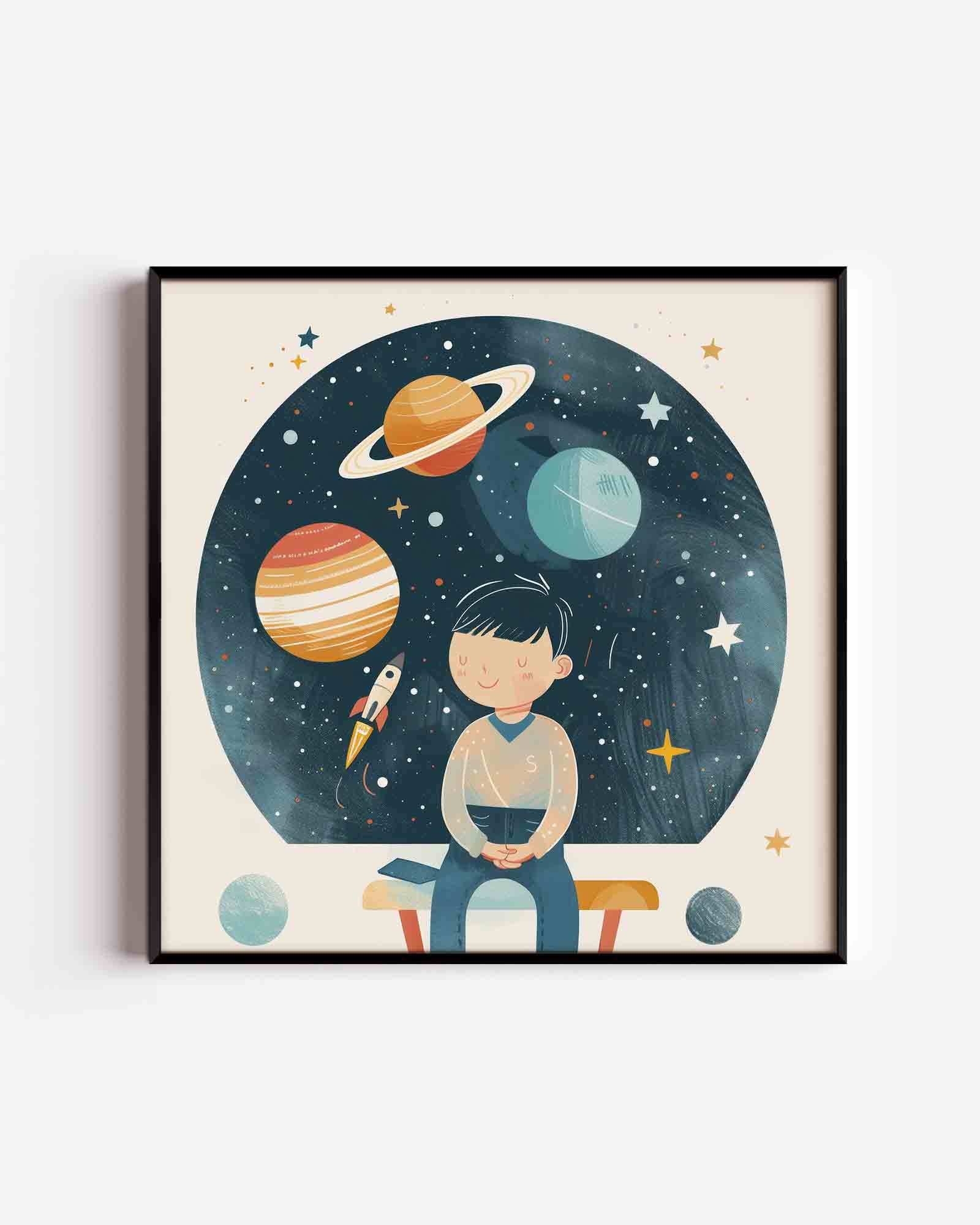 Kind met planeten Poster