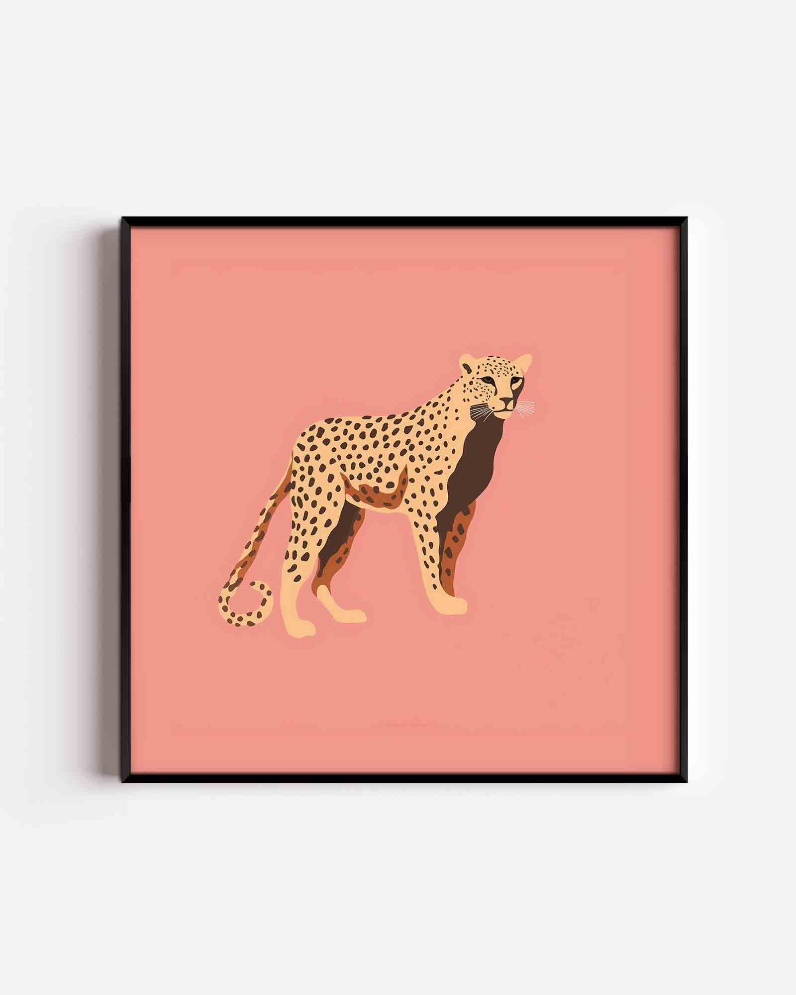 Luipaard op roze Poster