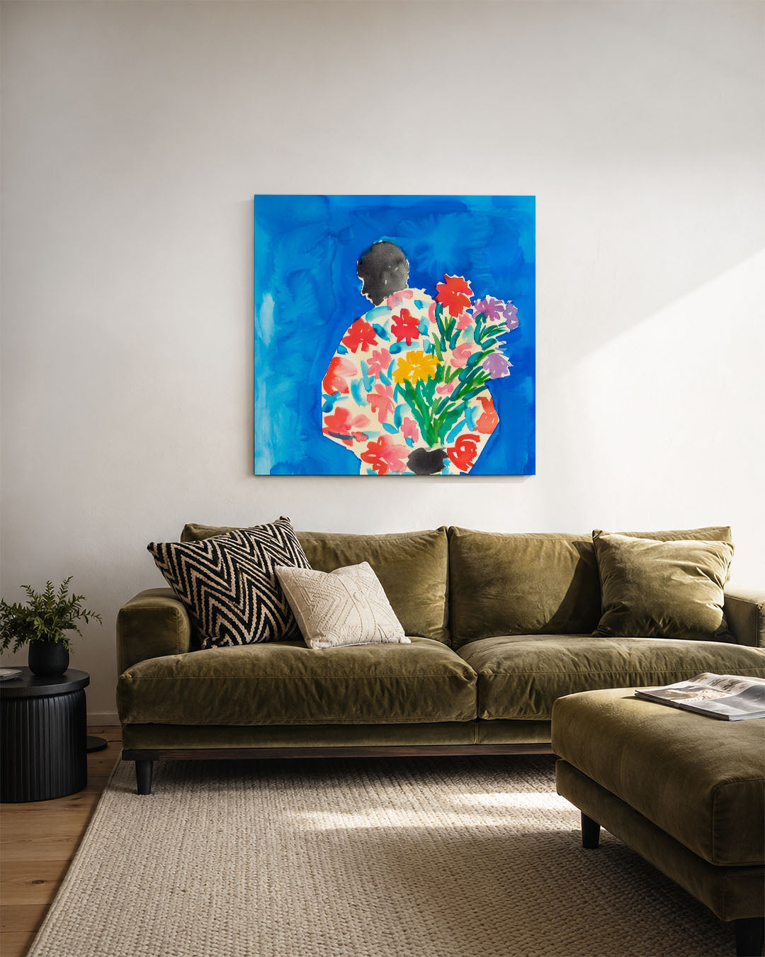 Kleurrijke bloemfiguur Kunstwerk