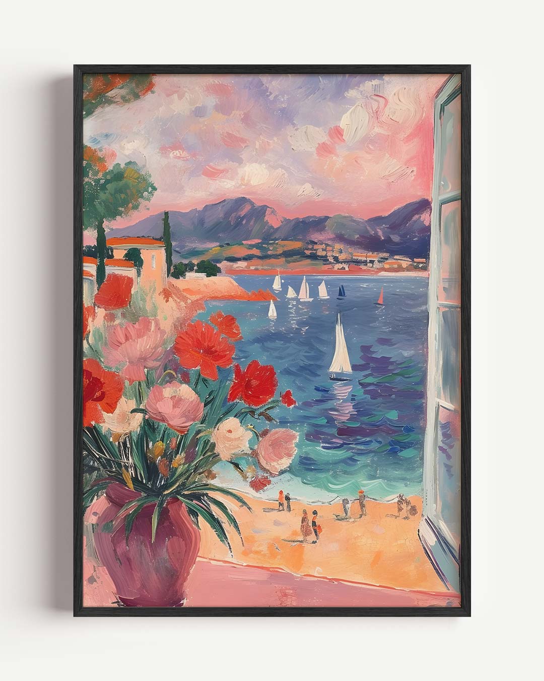 Zomerse Vensteruitzicht Poster-WallArtistic