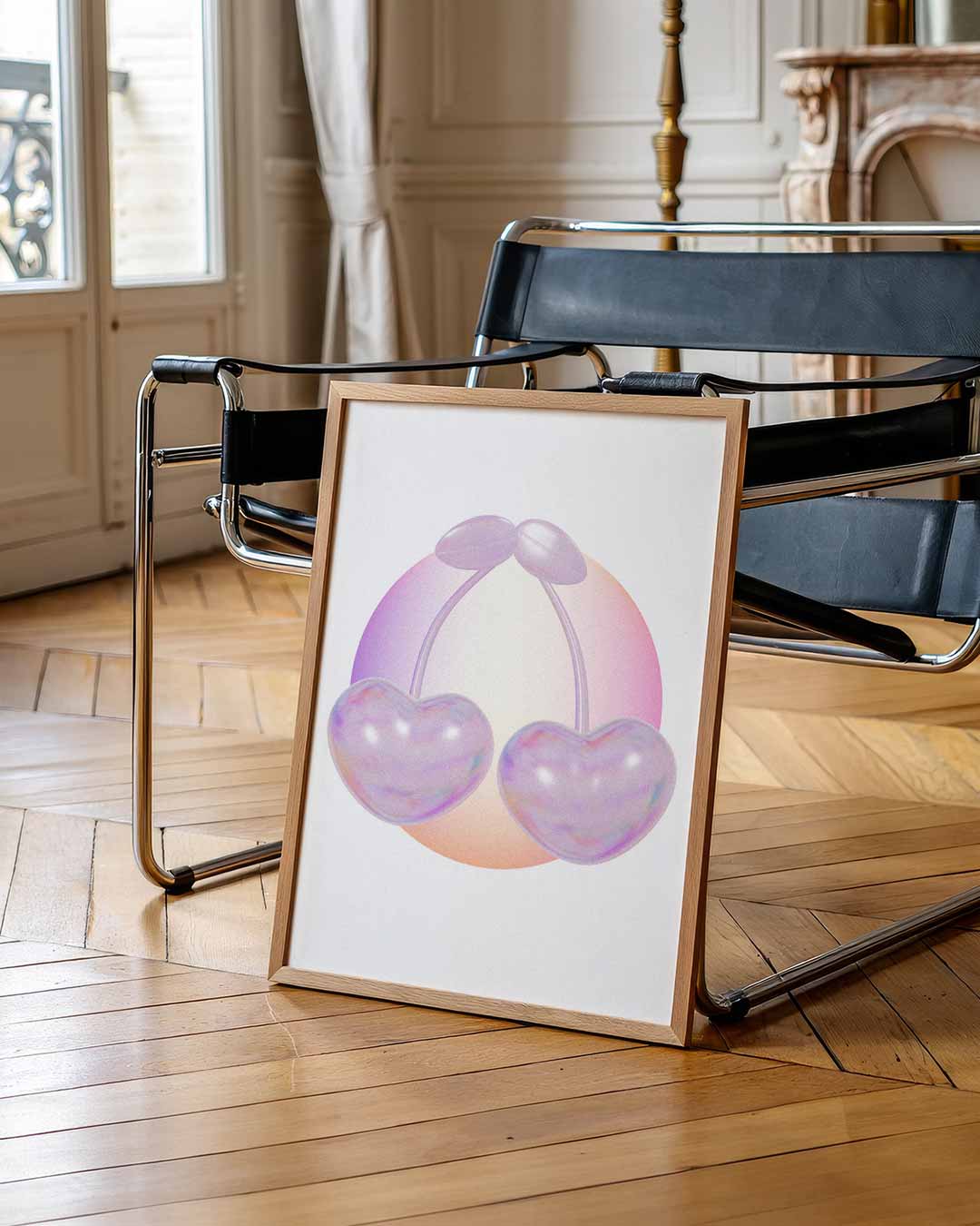 Zachte Pastel Kersen Poster-WallArtistic