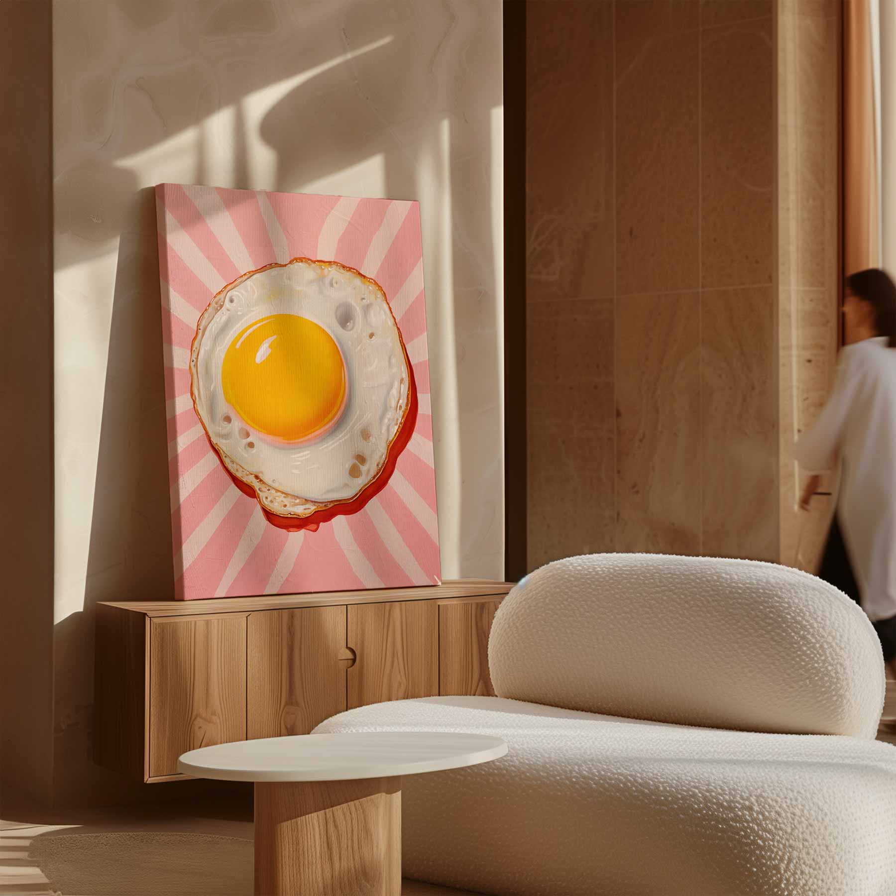 Stralende Spiegelei Boost Kunstwerk-canvas-dibond-plexiglas-wanddecoratie-WallArtistic