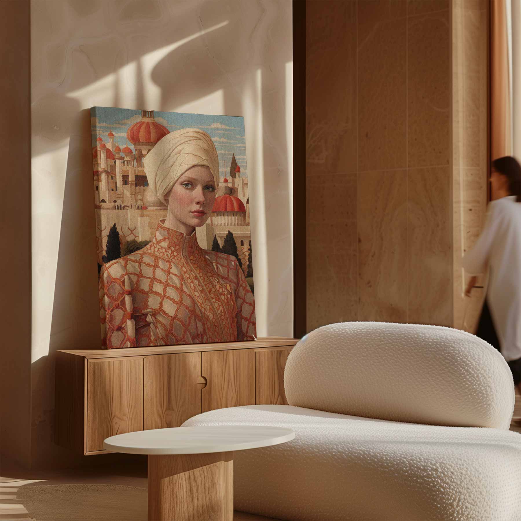 Oosters Elegantie Portret Kunstwerk-canvas-dibond-plexiglas-wanddecoratie-WallArtistic