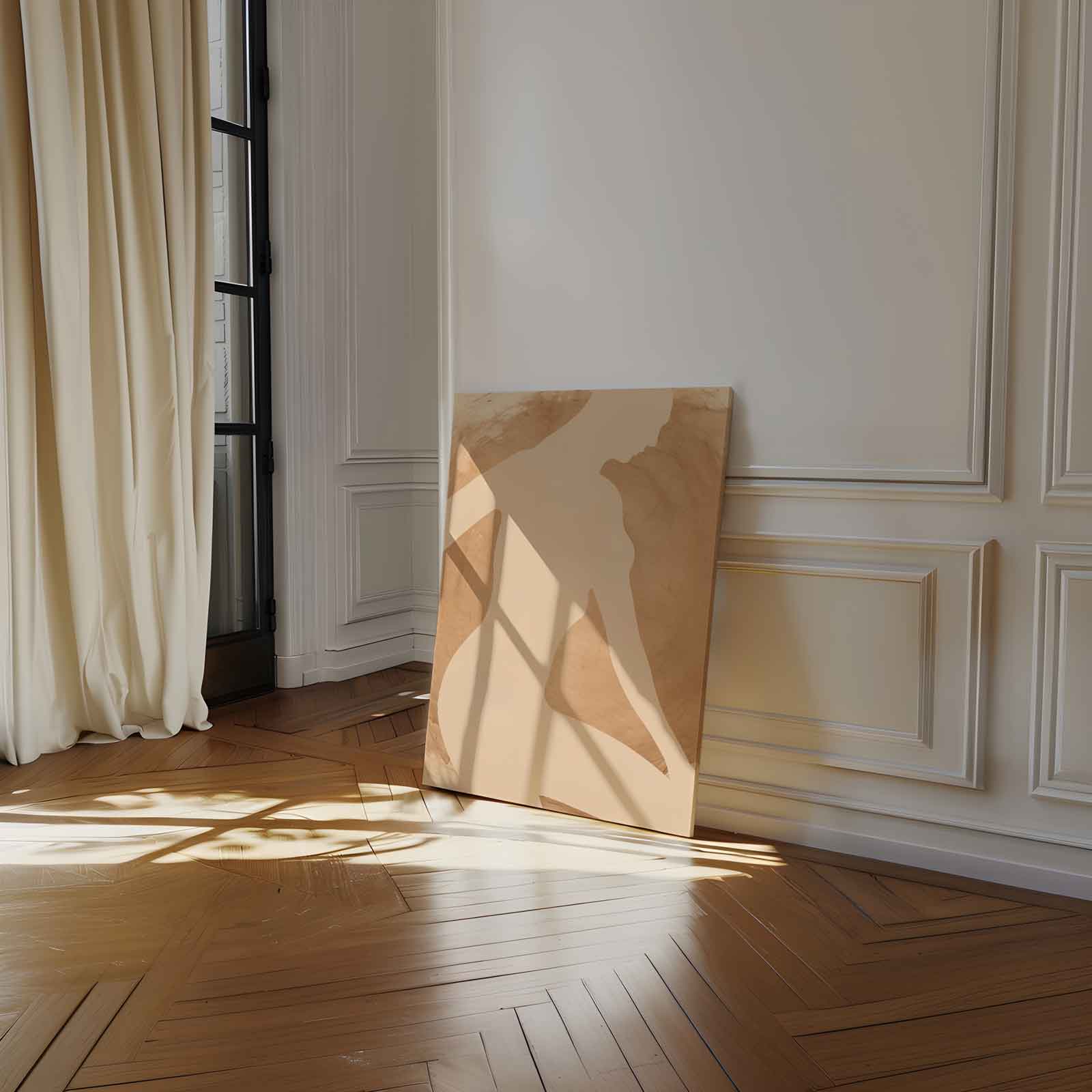 Elegante Silhouet in Neutrale Tinten Kunstwerk-canvas-dibond-plexiglas-wanddecoratie-WallArtistic