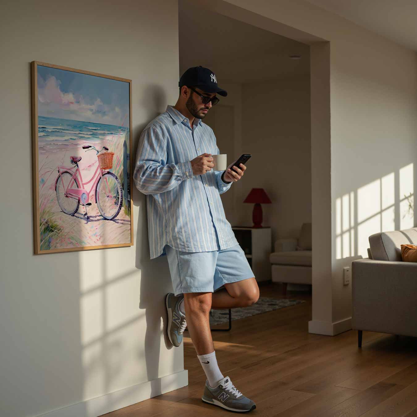 Zomerse Fietstocht aan Zee Poster-WallArtistic