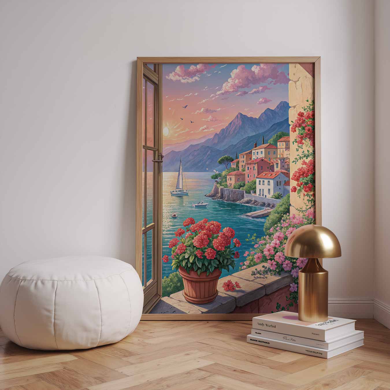 Romantische Uitzicht op de Amalfikust Poster-WallArtistic