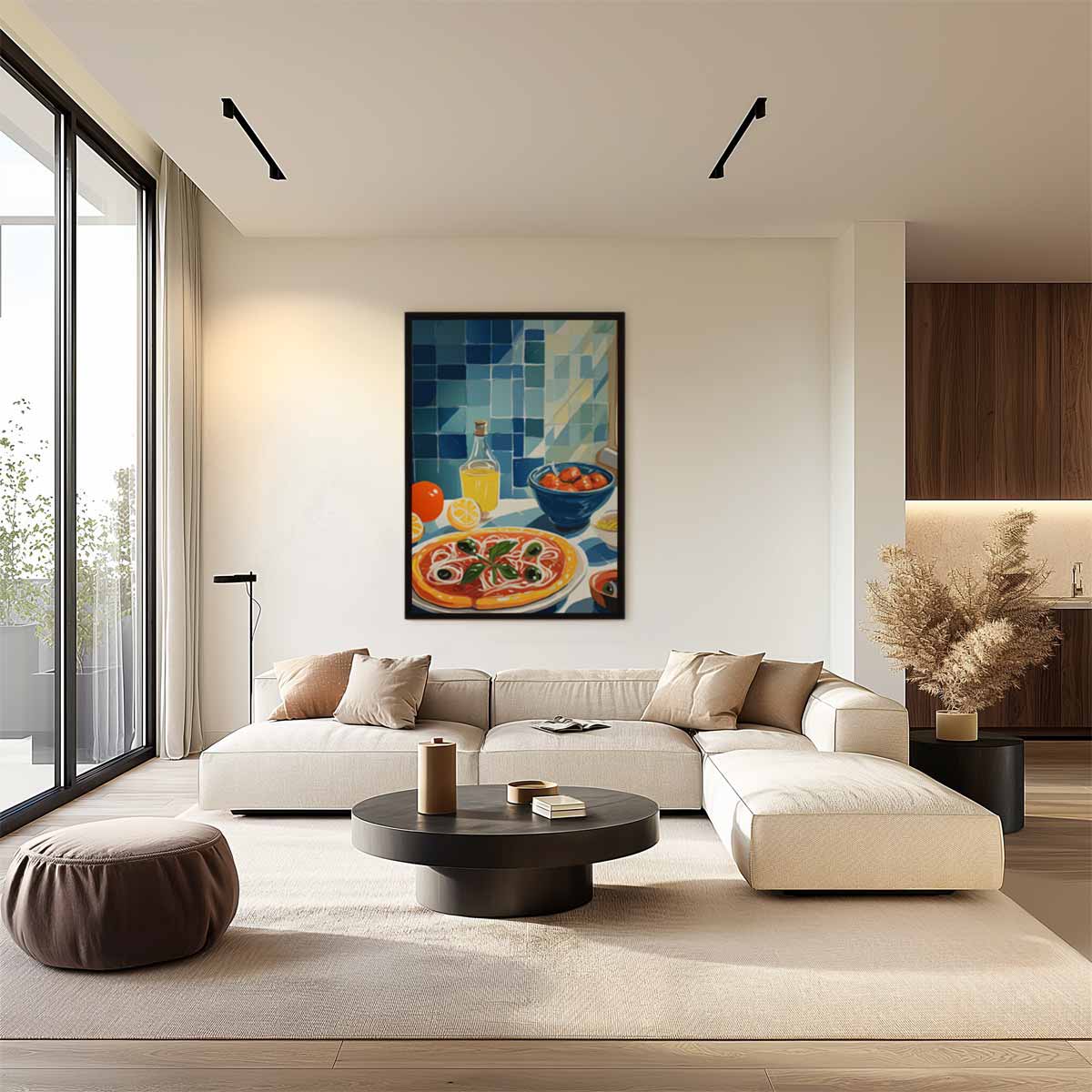 Mediterrane Ontbijt Scène Kunstwerk-canvas-dibond-plexiglas-wanddecoratie-WallArtistic