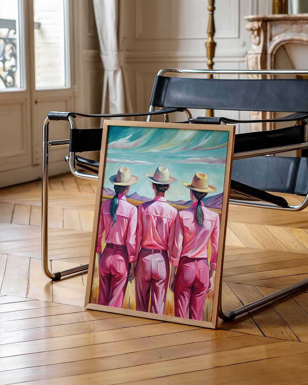Drie Vriendinnen in het Veld Poster