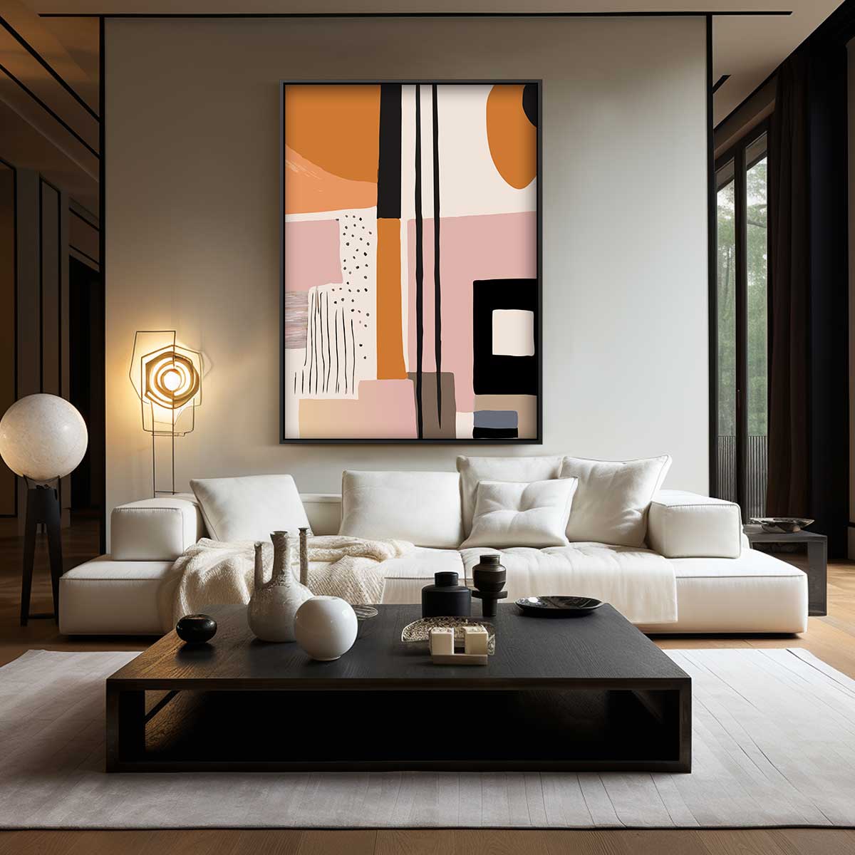 Abstracte Aardetinten Wanddecoratie Kunstwerk-canvas-dibond-plexiglas-wanddecoratie-WallArtistic