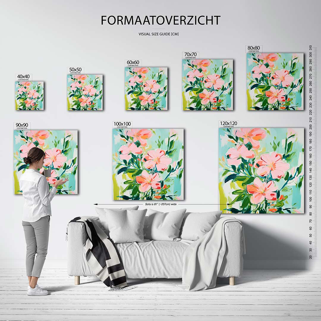 Bloemrijke expressie Kunstwerk