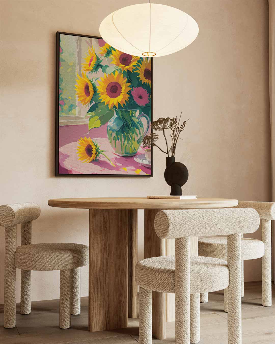 Zomerse Zonnebloem Schilderij Kunstwerk-canvas-dibond-plexiglas-wanddecoratie-WallArtistic