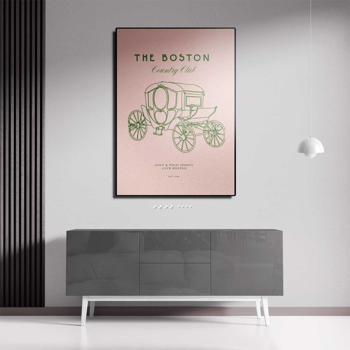 Vintage Boston Koets Illustratie Kunstwerk-canvas-dibond-plexiglas-wanddecoratie-WallArtistic