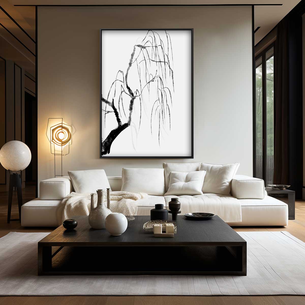Subtiele Zen Bomen Kunstwerk-canvas-dibond-plexiglas-wanddecoratie-WallArtistic