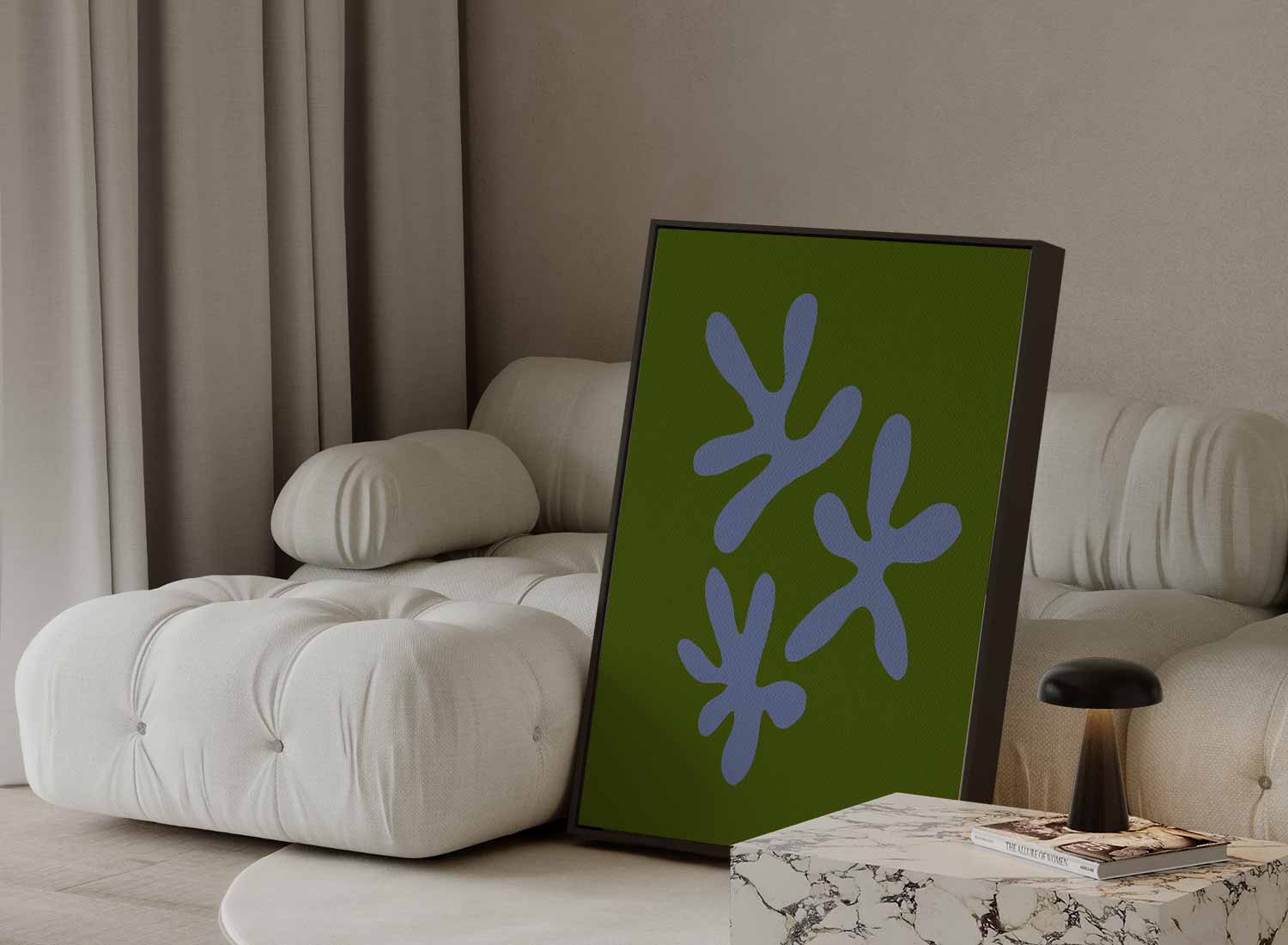 Vrolijke Vormen Op Groen Kunstwerk-canvas-dibond-plexiglas-wanddecoratie-WallArtistic