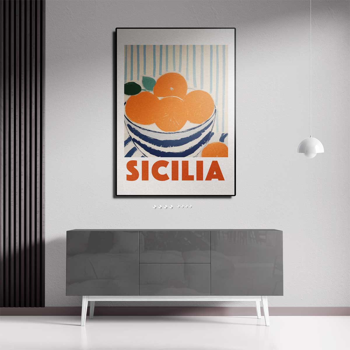 Siciliaanse Sinaasappels in Strepen Kunstwerk-canvas-dibond-plexiglas-wanddecoratie-WallArtistic