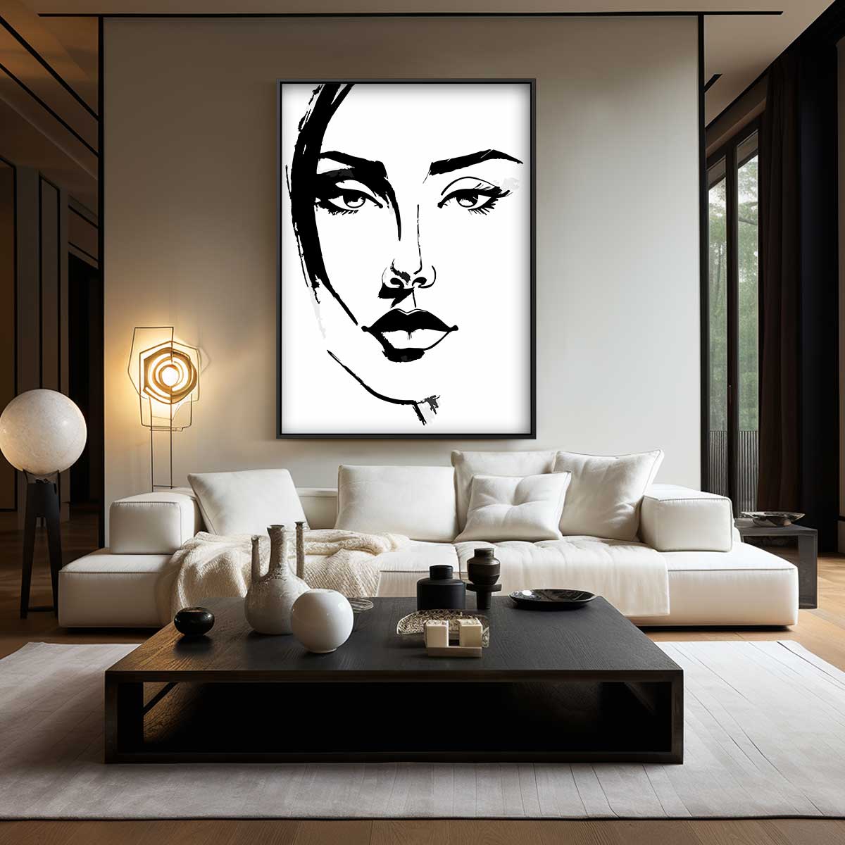 Minimalistisch Portret Kunstwerk-canvas-dibond-plexiglas-wanddecoratie-WallArtistic