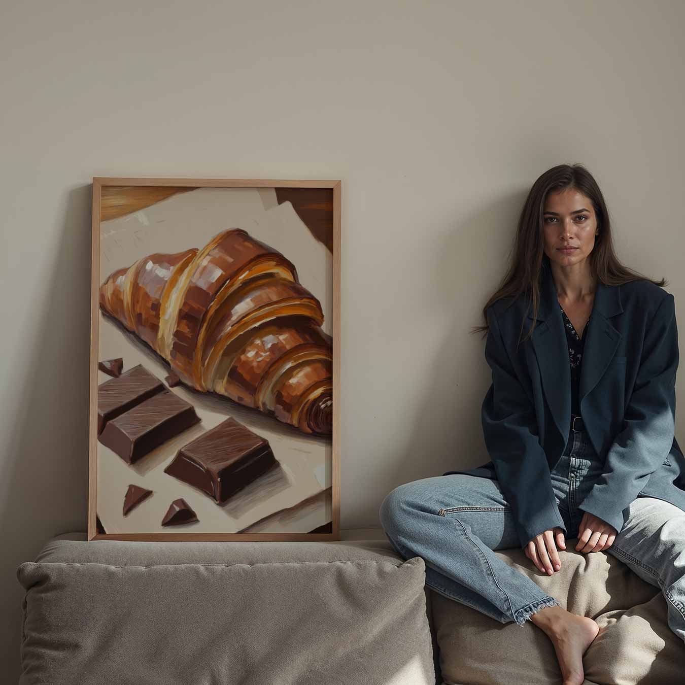 Croissant & Chocolade Kunstposter-WallArtistic