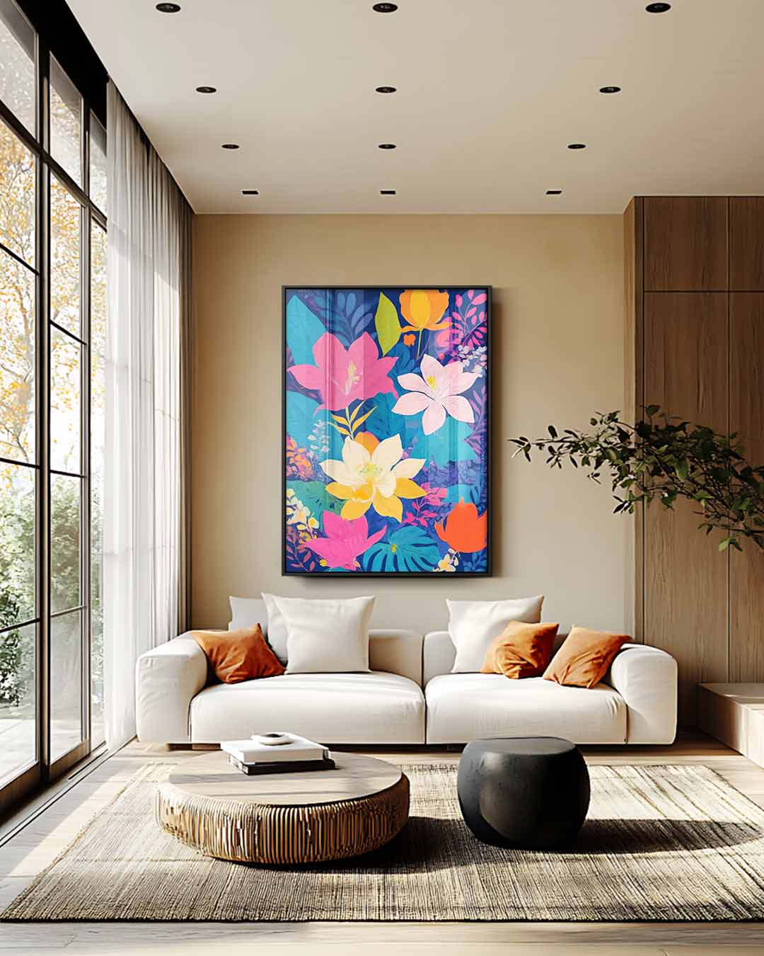 Krachtige Bloemenpracht Kunstwerk-canvas-dibond-plexiglas-wanddecoratie-WallArtistic