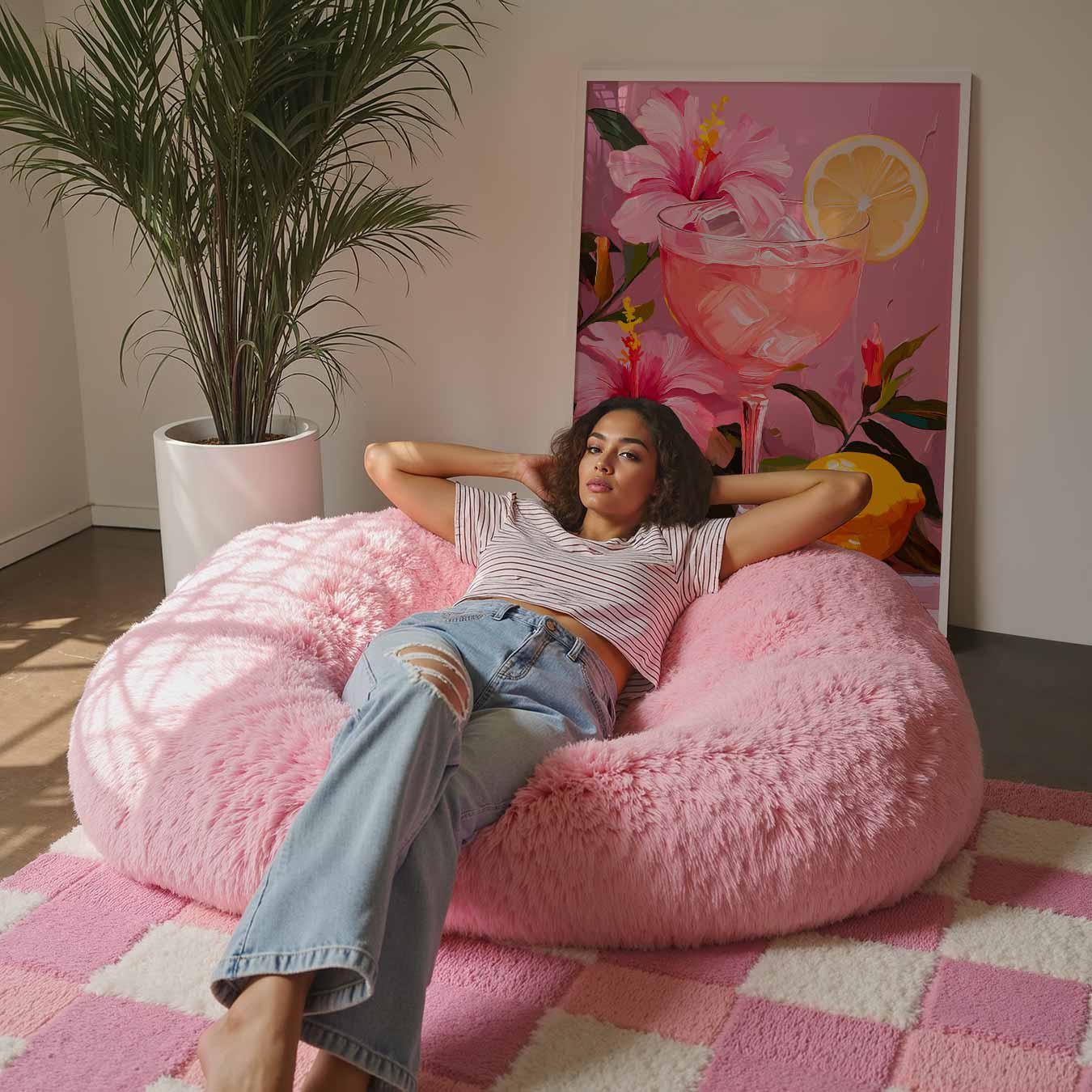 Roze Sommer Sips Poster-WallArtistic