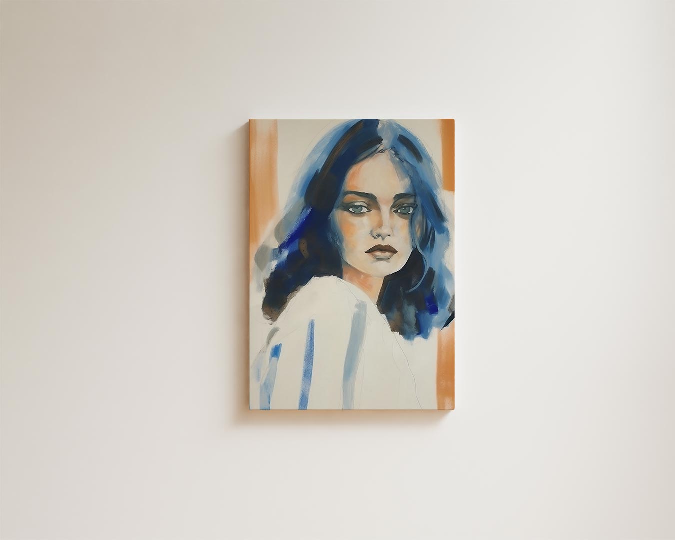 Dromerige Blik in Blauw Kunstwerk-canvas-dibond-plexiglas-wanddecoratie-WallArtistic