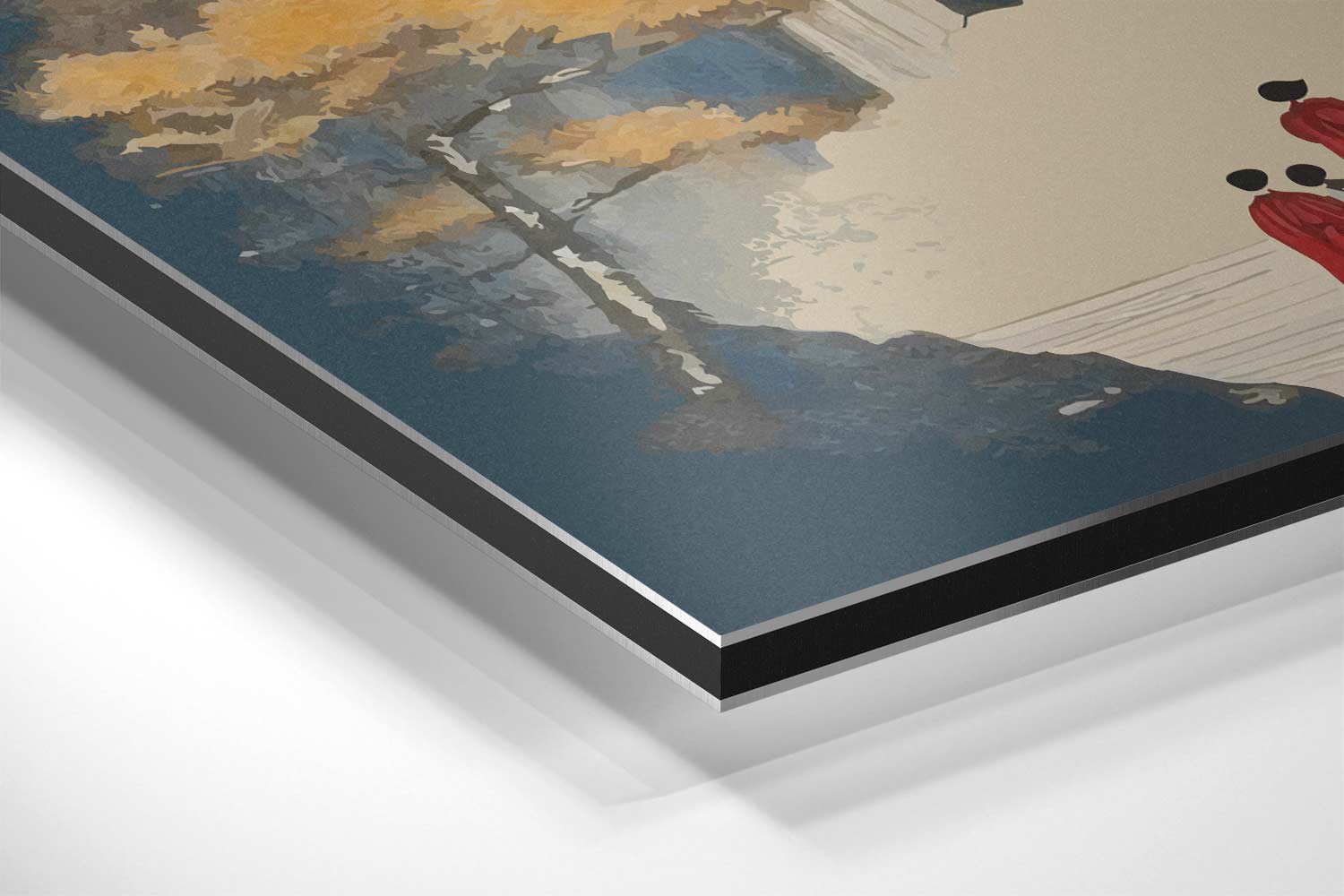 Mystieke Watervallen en Tempel Kunstwerk-canvas-dibond-plexiglas-wanddecoratie-WallArtistic