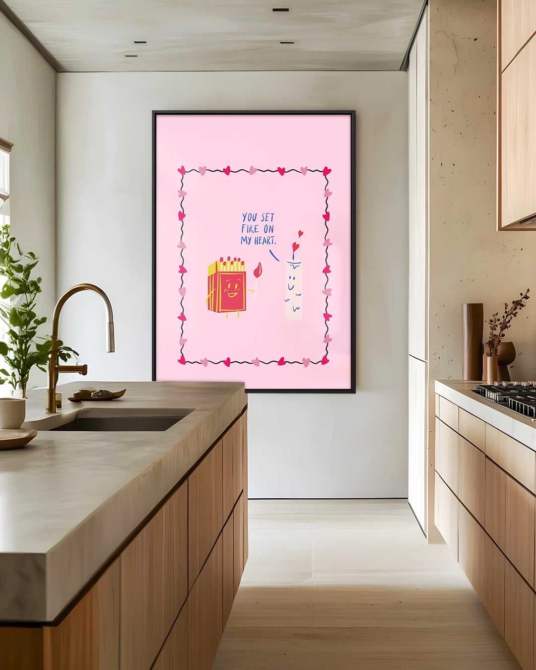 Vurige Liefdeskaart Kunstwerk-canvas-dibond-plexiglas-wanddecoratie-WallArtistic