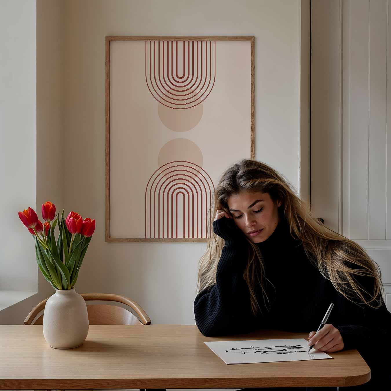 Kunstzinnige Boog en Cirkel Poster