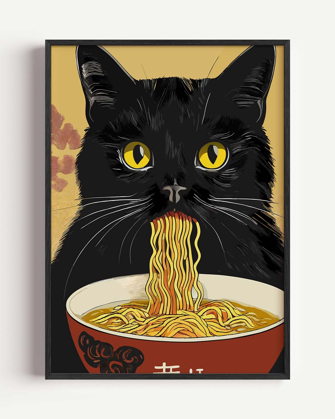 Noodle Cat Art Poster-WallArtistic