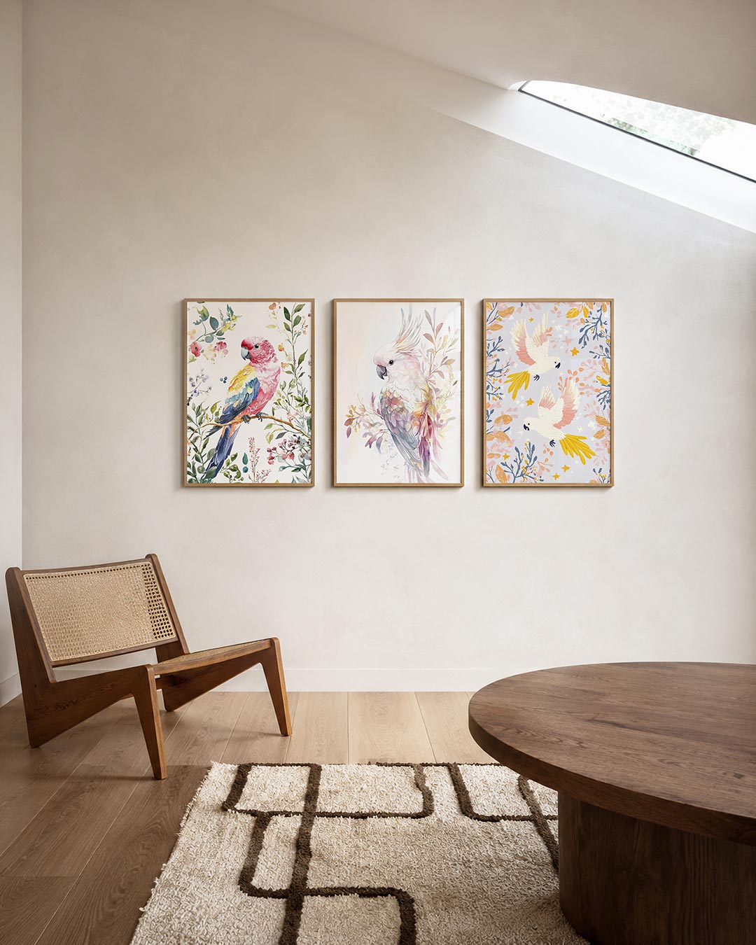 Vogel en bloemen Posterset