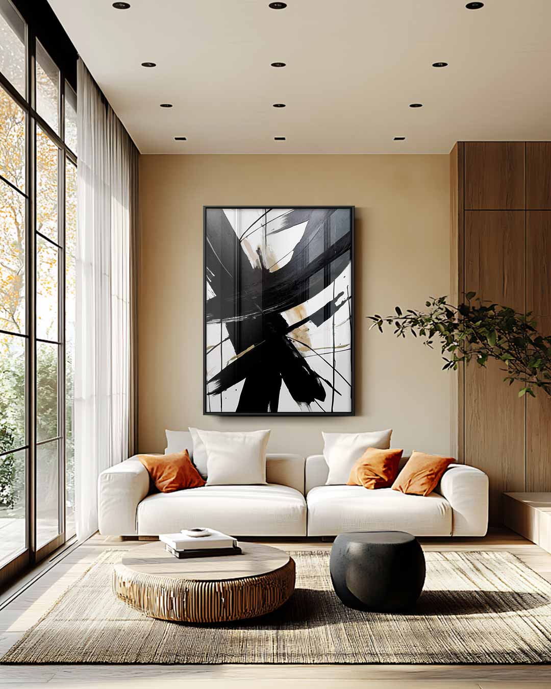 Abstracte Expressie Kunstwerk-canvas-dibond-plexiglas-wanddecoratie-WallArtistic