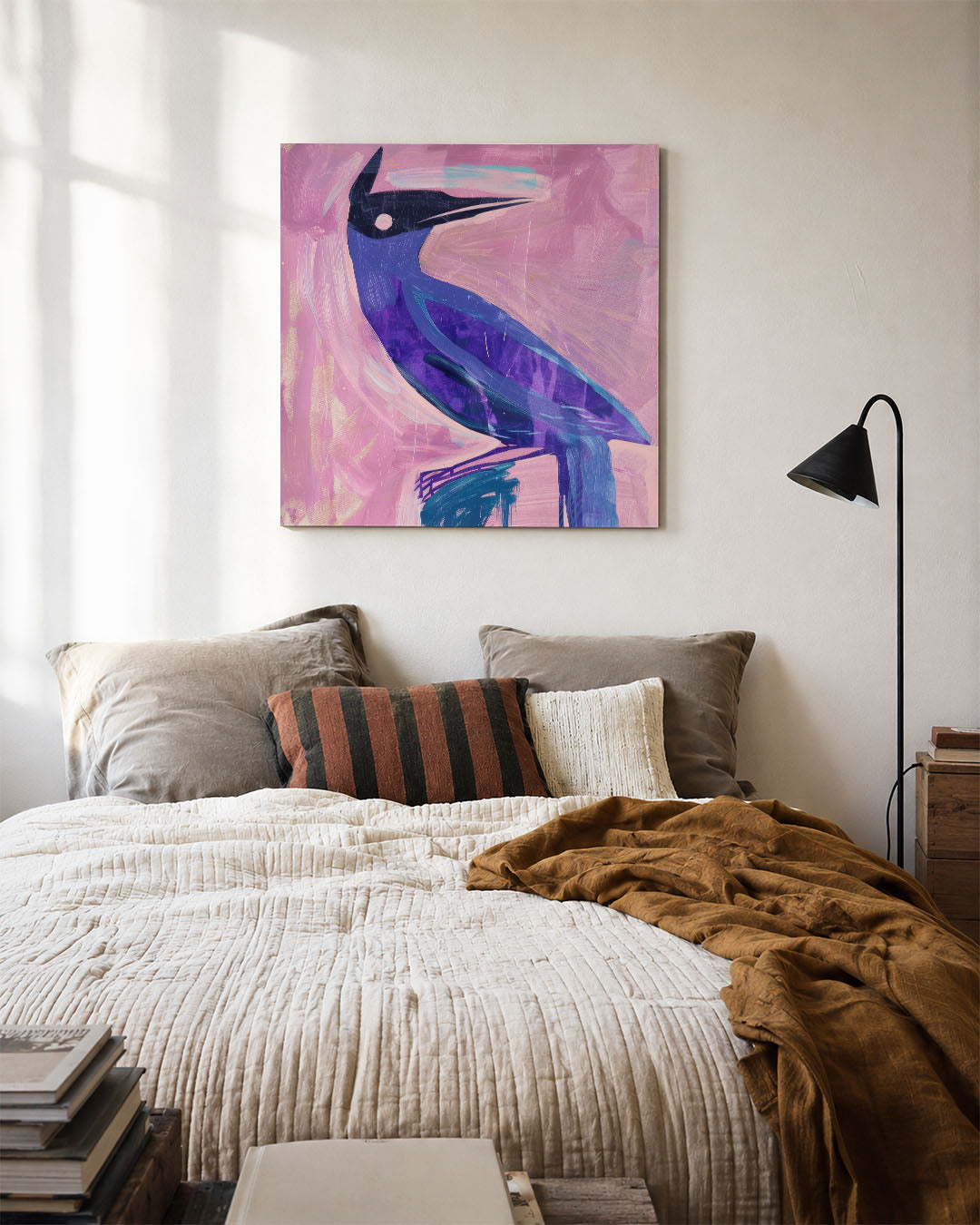 Vogelsilhouet met kleuren Kunstwerk