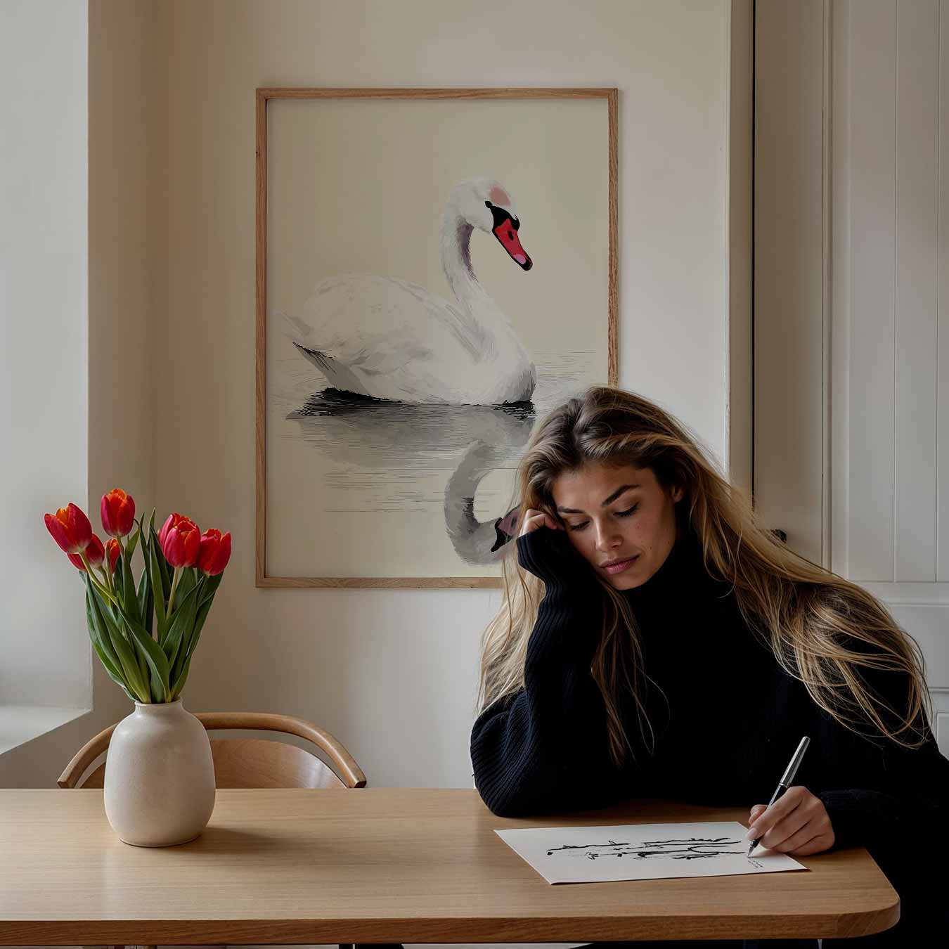 Elegante Zwaan Poster-WallArtistic