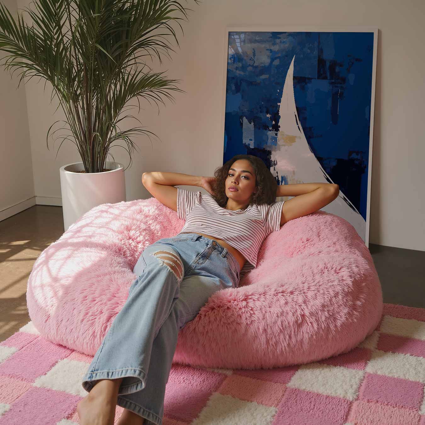 Abstracte Blauwe Elegantie Poster-WallArtistic