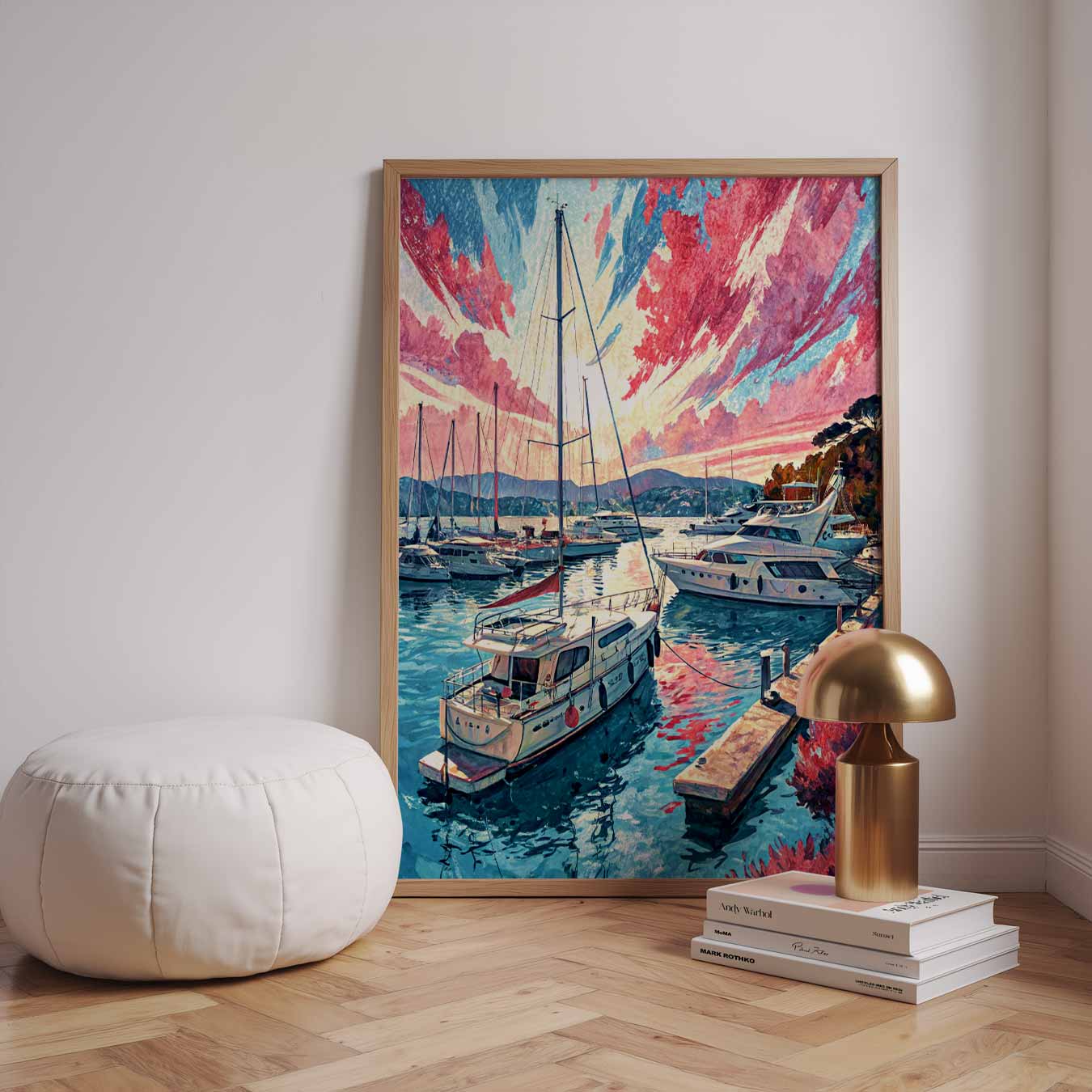 Zonsondergang Havenposter-WallArtistic