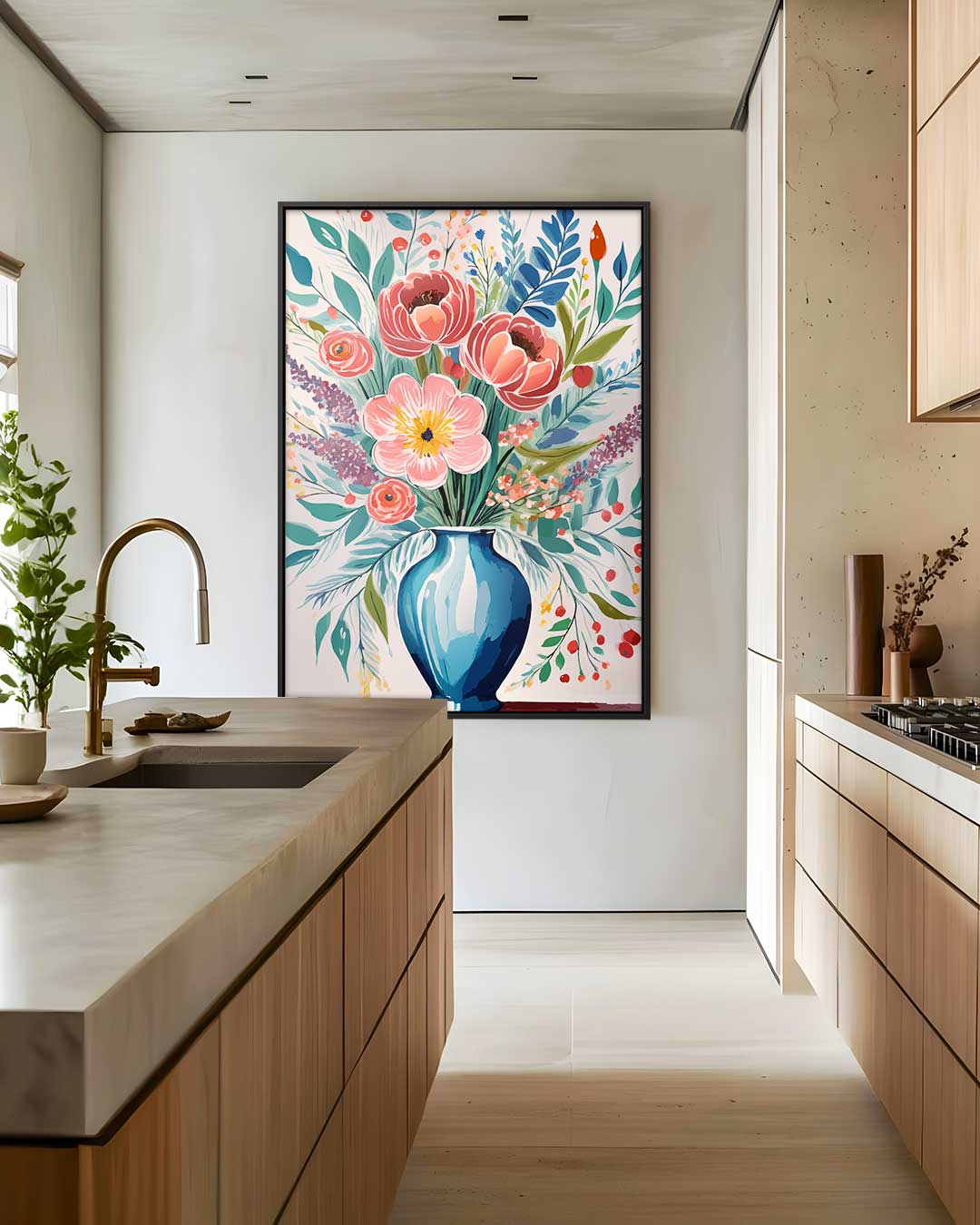 Bloeiende Vaas Kunstwerk-canvas-dibond-plexiglas-wanddecoratie-WallArtistic