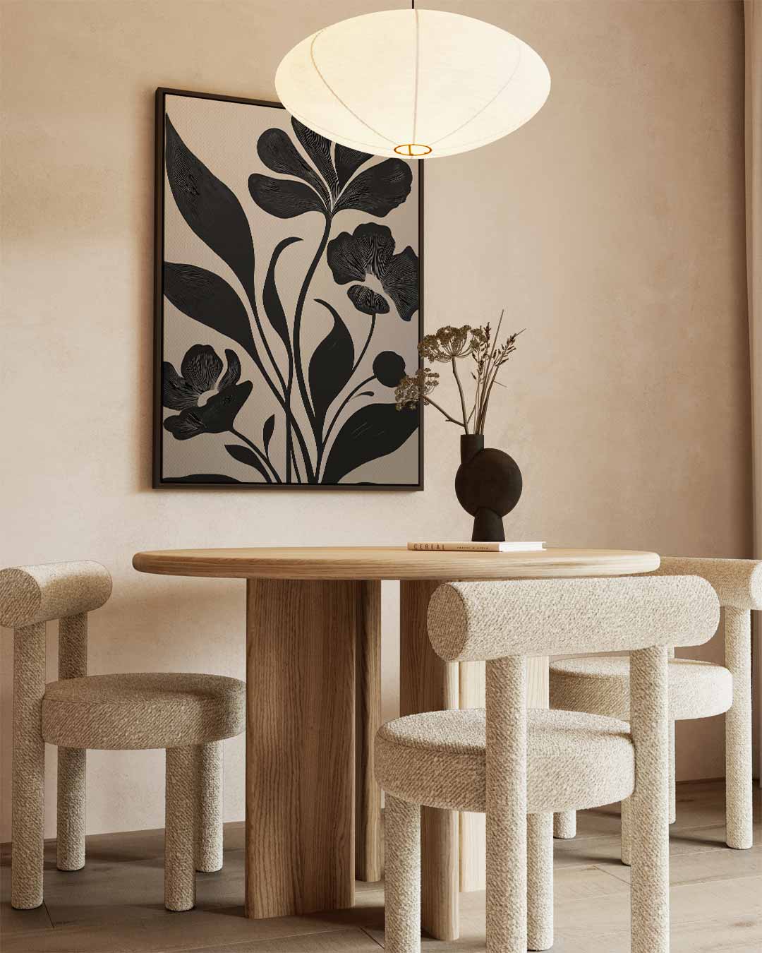 Bloemenpracht in Zwart-Wit Kunstwerk-canvas-dibond-plexiglas-wanddecoratie-WallArtistic