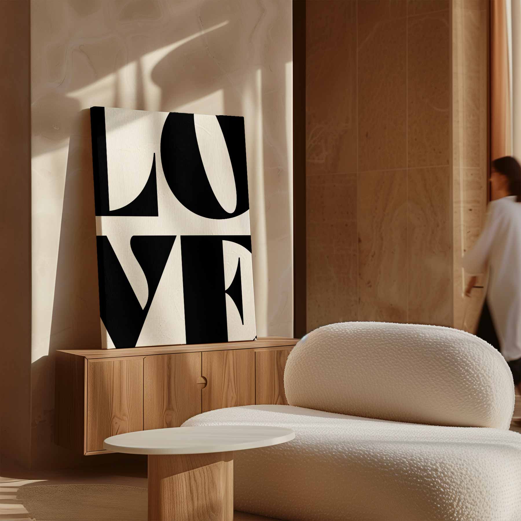 Liefdevol Typografisch Kunstwerk-canvas-dibond-plexiglas-wanddecoratie-WallArtistic
