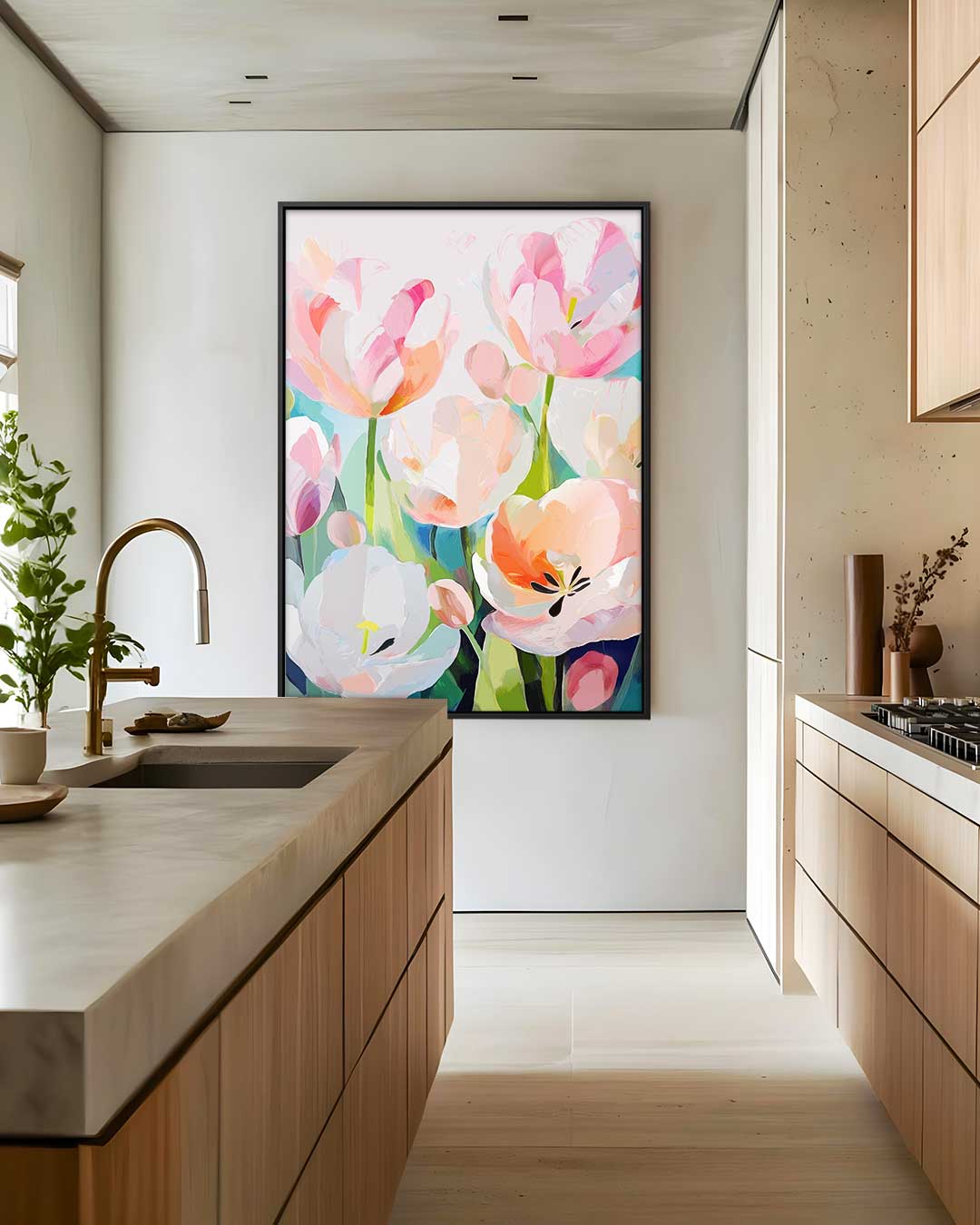 Kleurrijke Tulpenpracht Kunstwerk-canvas-dibond-plexiglas-wanddecoratie-WallArtistic