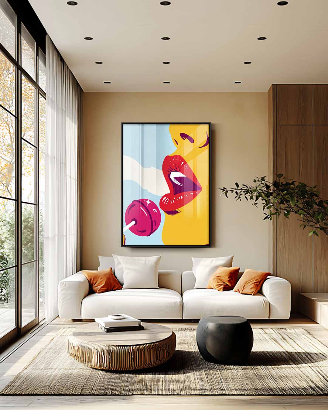 Verleiding in Popart Kunstwerk-canvas-dibond-plexiglas-wanddecoratie-WallArtistic