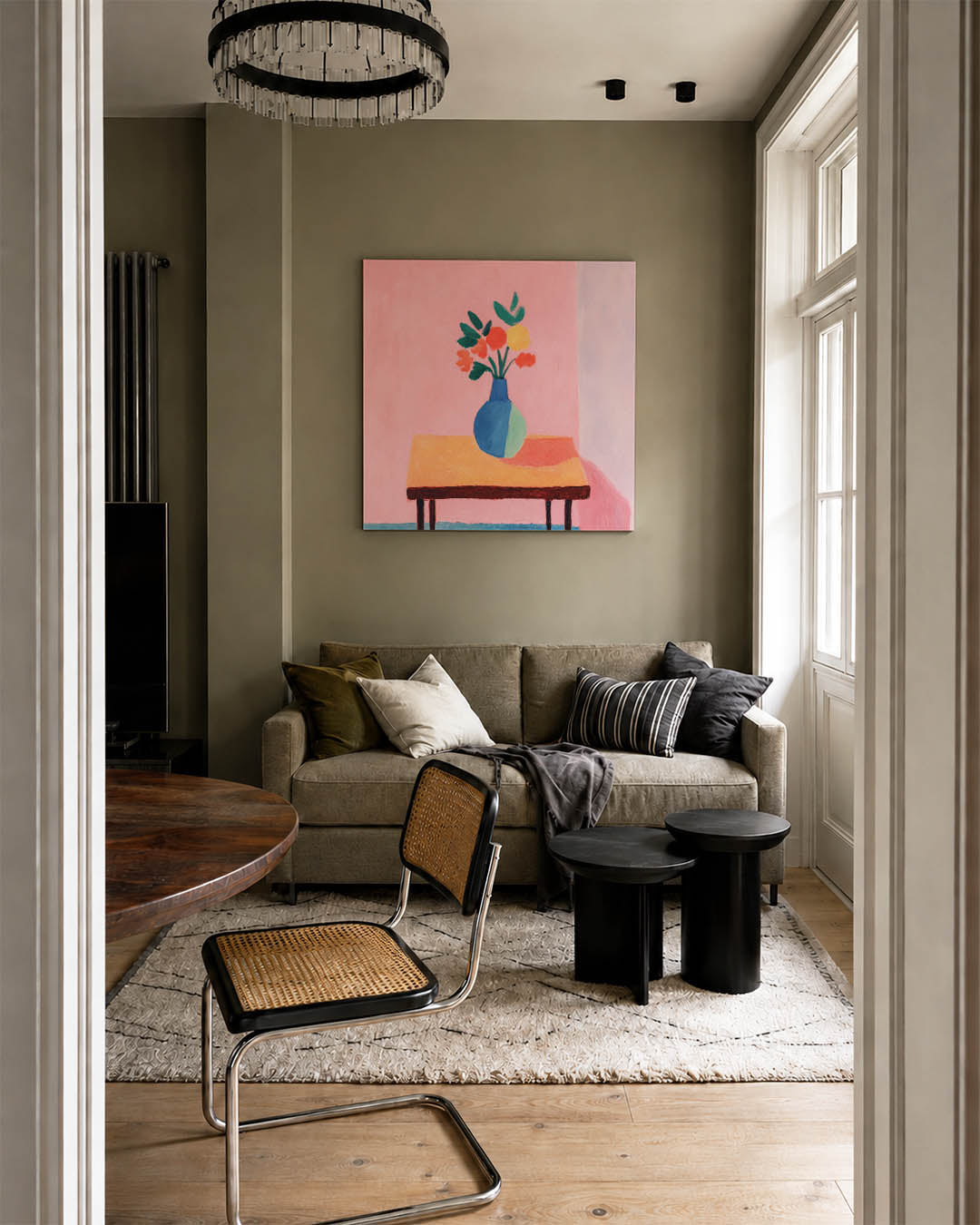 Kleurrijke bloemenvorm Kunstwerk