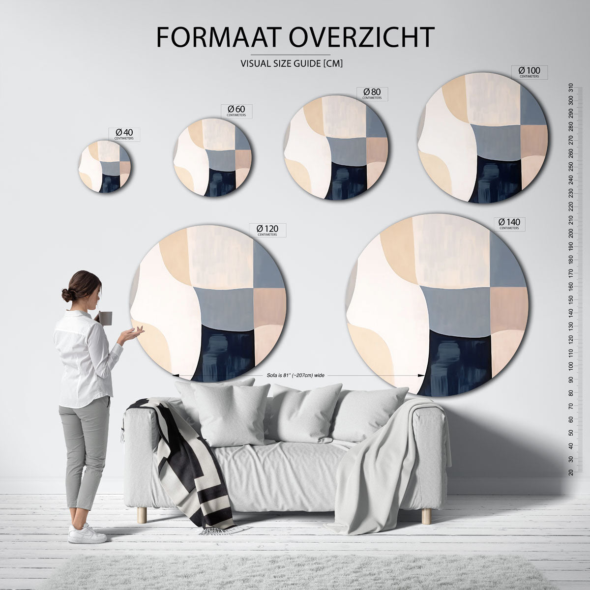 Abstracte vormen Muurcirkel