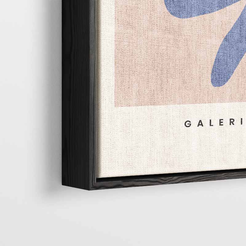 Abstracte Blauw Op Beige Kunstwerk-canvas-dibond-plexiglas-wanddecoratie-WallArtistic