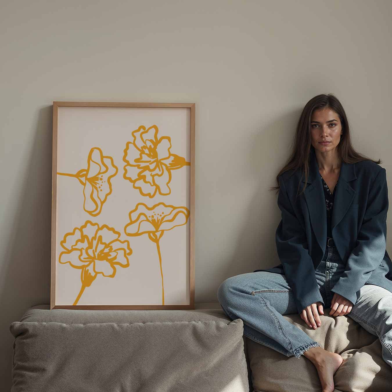 Bloeiende Oranje Bloemen Poster-WallArtistic