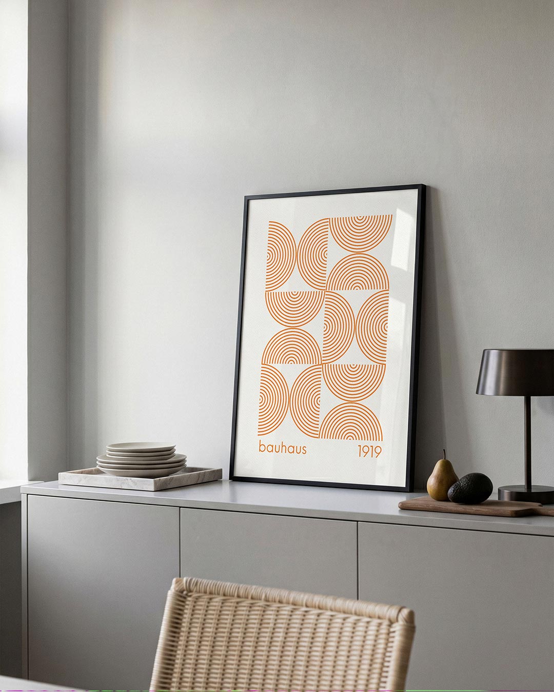 Cirkelpatroon en lijnen Poster