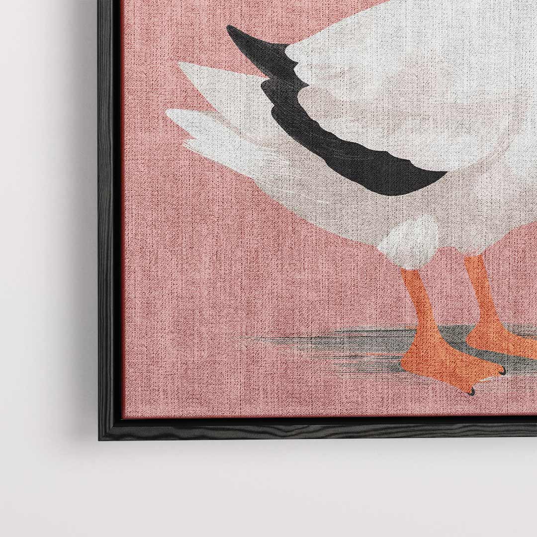 Stijlvolle Witte Gans Illustratie Kunstwerk-canvas-dibond-plexiglas-wanddecoratie-WallArtistic